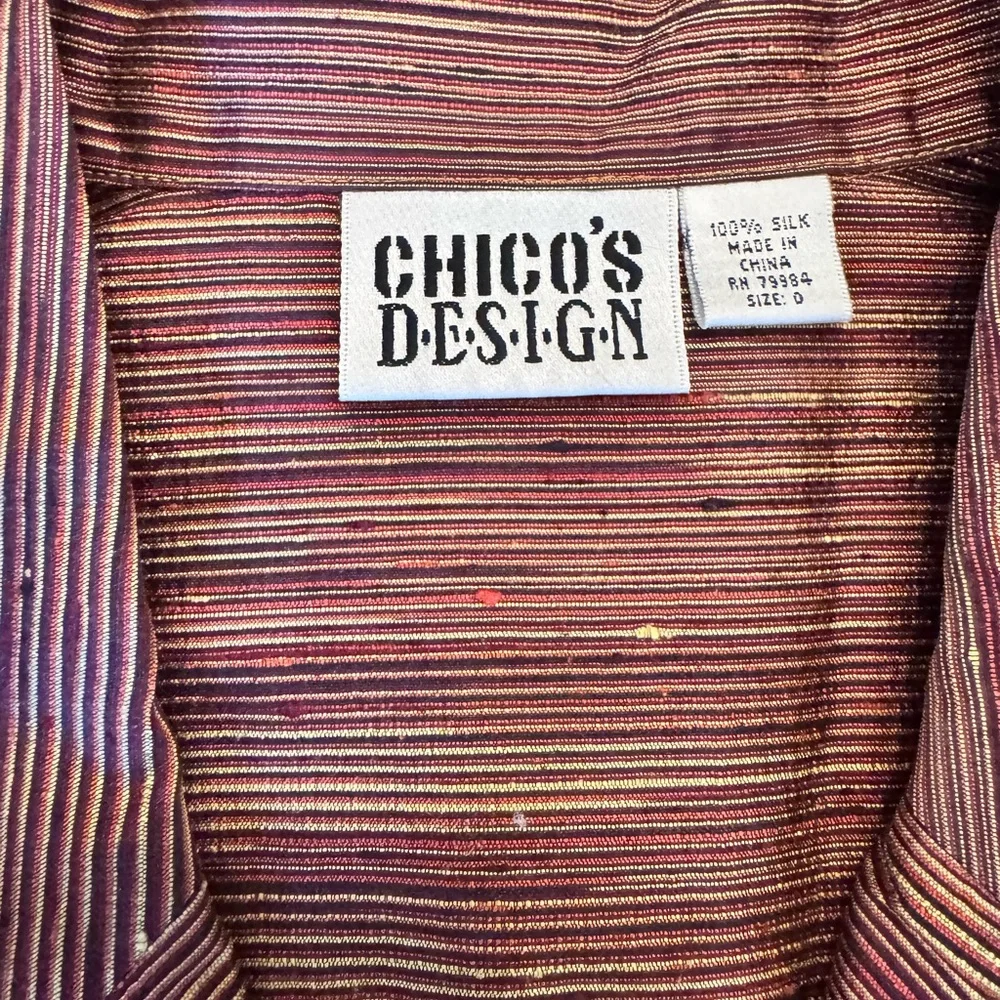 CHICO'S 100% Silk Button-Front
Shirt Brown Sleeve Size 4‎ - Picture 3 of 14
